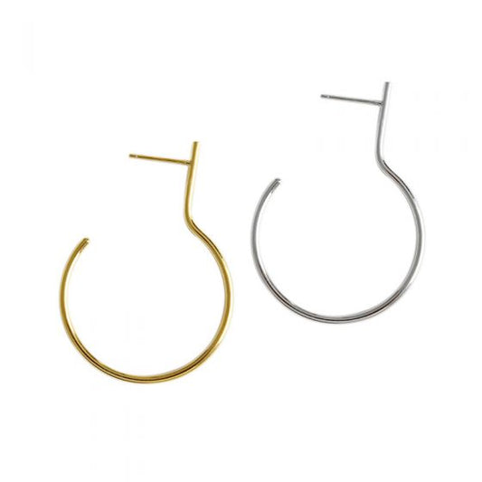 Geometric Semicircle 925 Sterling Silver Drop Earrings