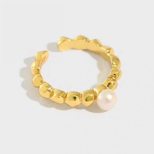 Natural Pearl Adjustable Sterling Silver Ring