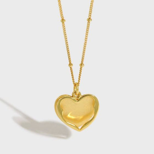 Irregular Heart Love Necklace, 925 Sterling Silver