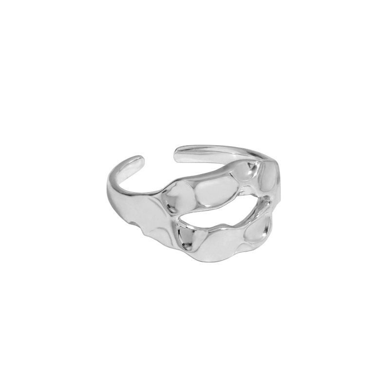 Irregular Lip 925 Sterling Silver Adjustable Ring