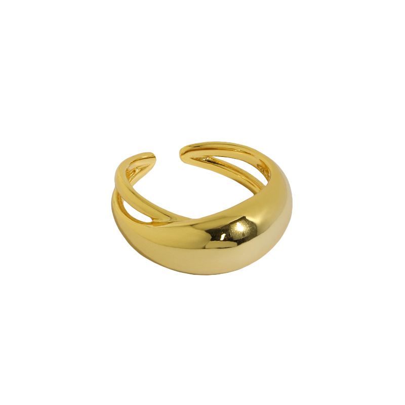 Minimalism Ellipse Sterling Silver Adjustable Ring