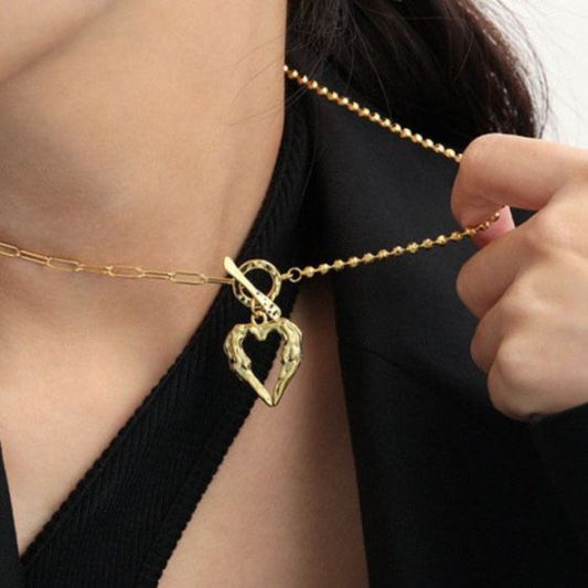Irregular Heart 925 Sterling Silver Necklace