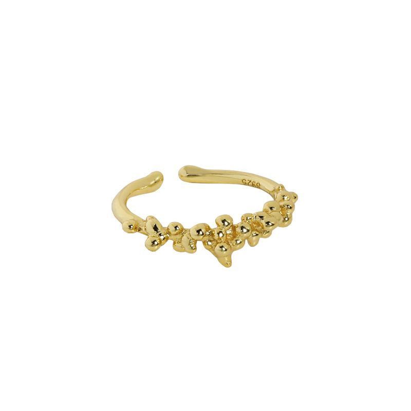 Mini Irregular Bubbles Sterling Silver Adjustable Ring