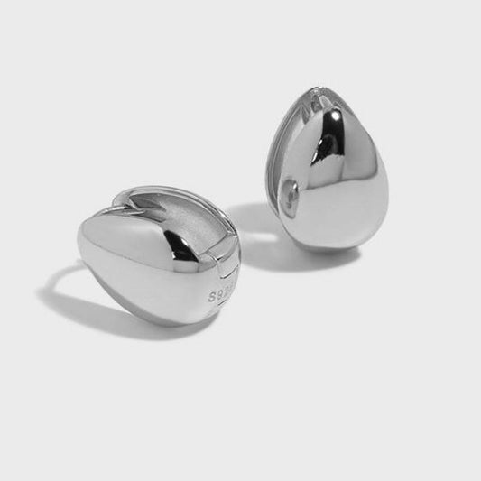 Waterdrop Falling 925 Sterling Silver Hoop Earrings
