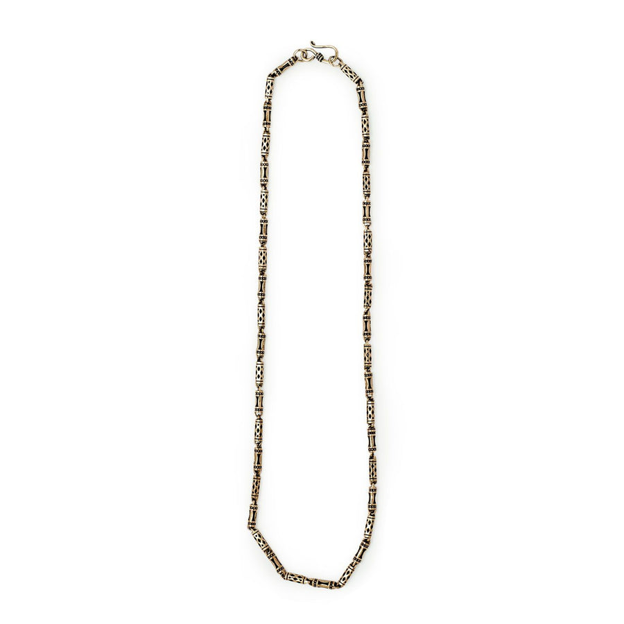 Vintage Bamboo Thai Sterling Silver Chain Necklace