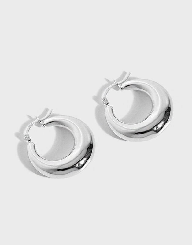 Chunky Hoops in 925 Sterling Silver with Gold Plating