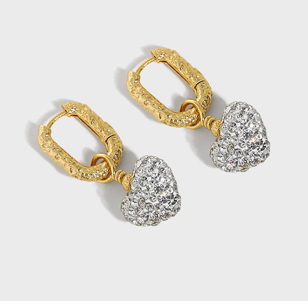 Cubic Zirconia Heart Drop Earrings