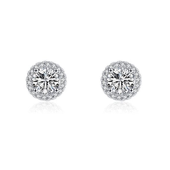 Sterling Silver Cubic Zirconia Stud Earrings