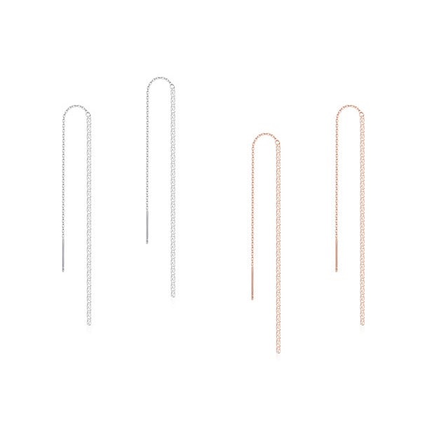 Sterling Silver Long Chain Tassel Earrings