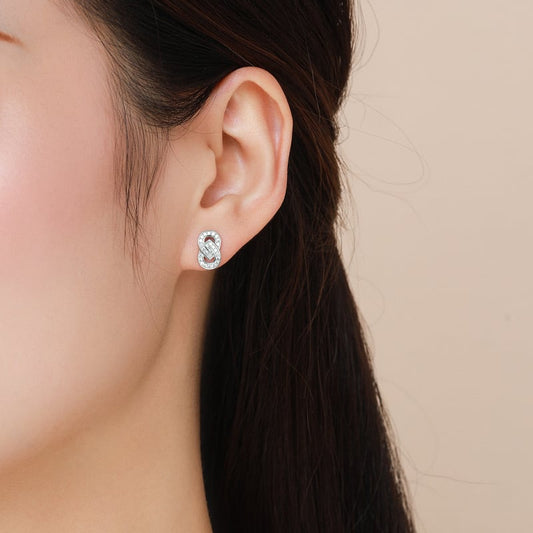 Sterling Silver Clear Stud Earrings