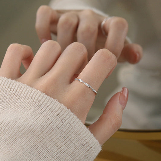 Sterling Silver Twist Adjustable Ring