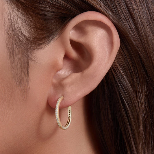 Gold Plated Sterling Silver Hoop Earrings