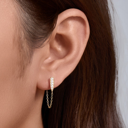 Sterling Silver Minimalist Chain Dangle Earrings