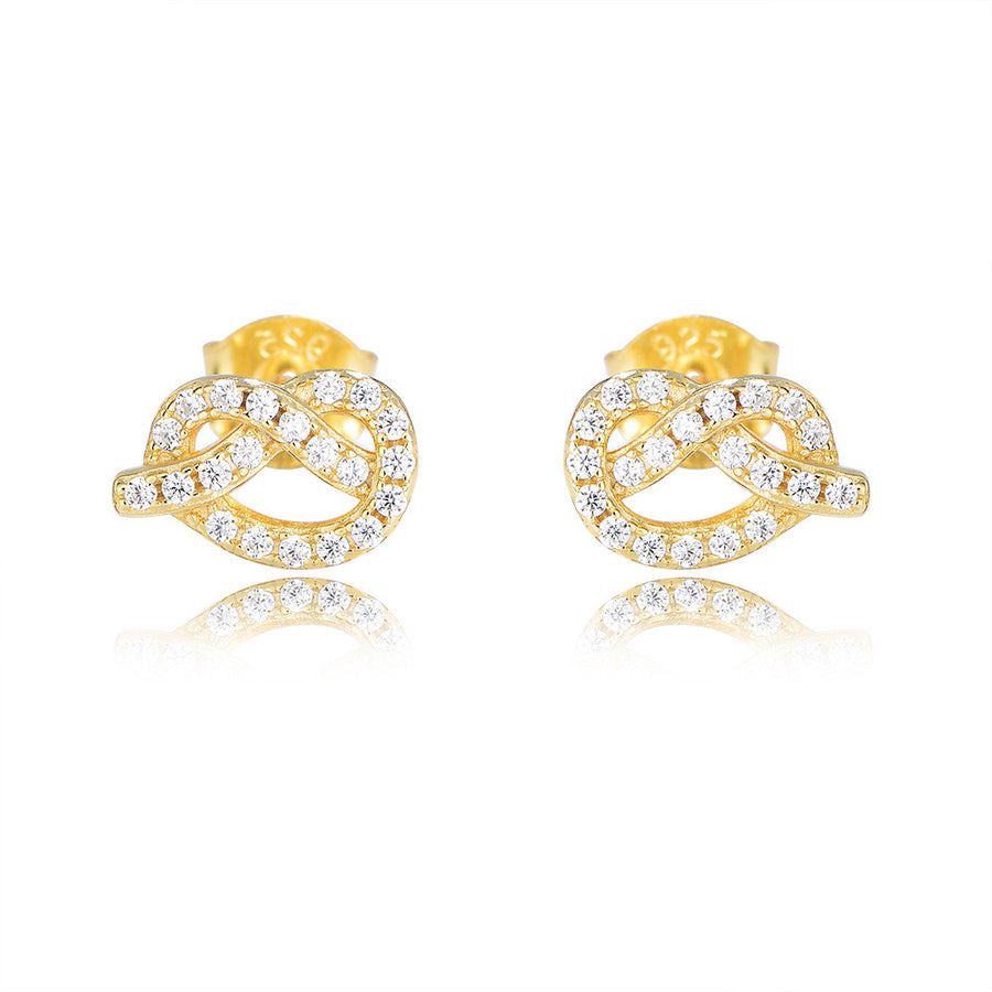 Sterling Silver Love Knot Stud Earrings