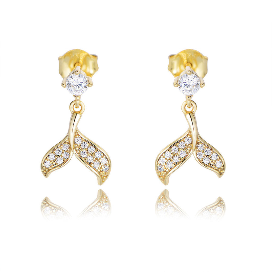 Sterling Silver Mermaid Earrings with Cubic Zirconia