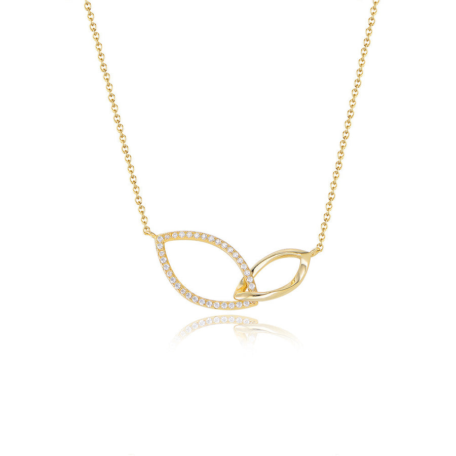 Gold Plated Sterling Silver Leaf Necklace