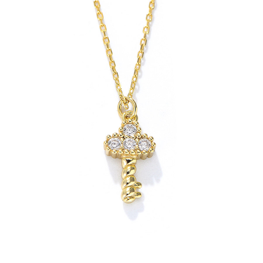 Gold Plated Sterling Silver Mini Key Necklace