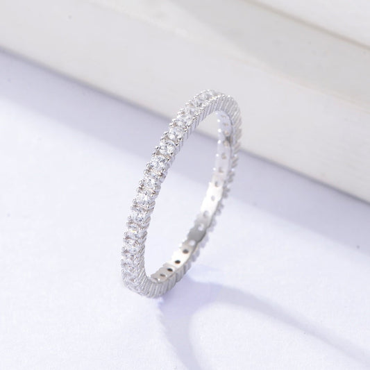 Silver Cubic Zirconia Full Eternity Ring