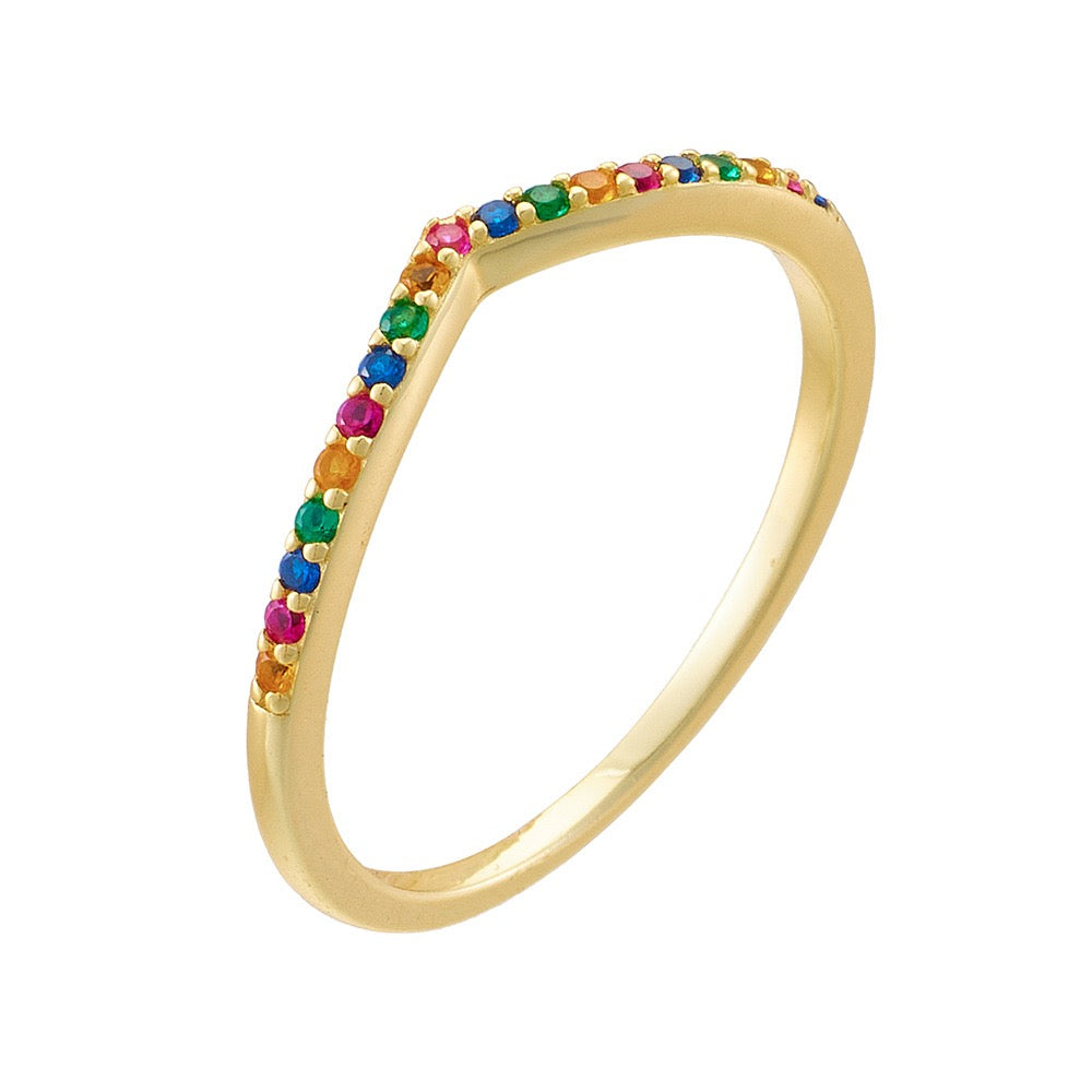 Multi-Color Stacking Ring in Sterling Silver