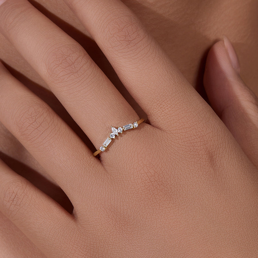 Sterling Silver Crown Ring with Cubic Zirconia