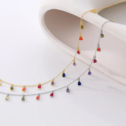 Colorful Tassel Necklace in Sterling Silver