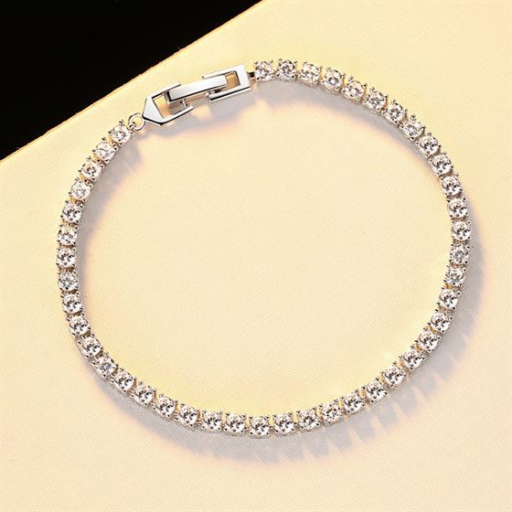 Elegant Cubic Zirconia 925 Sterling Silver Bracelet