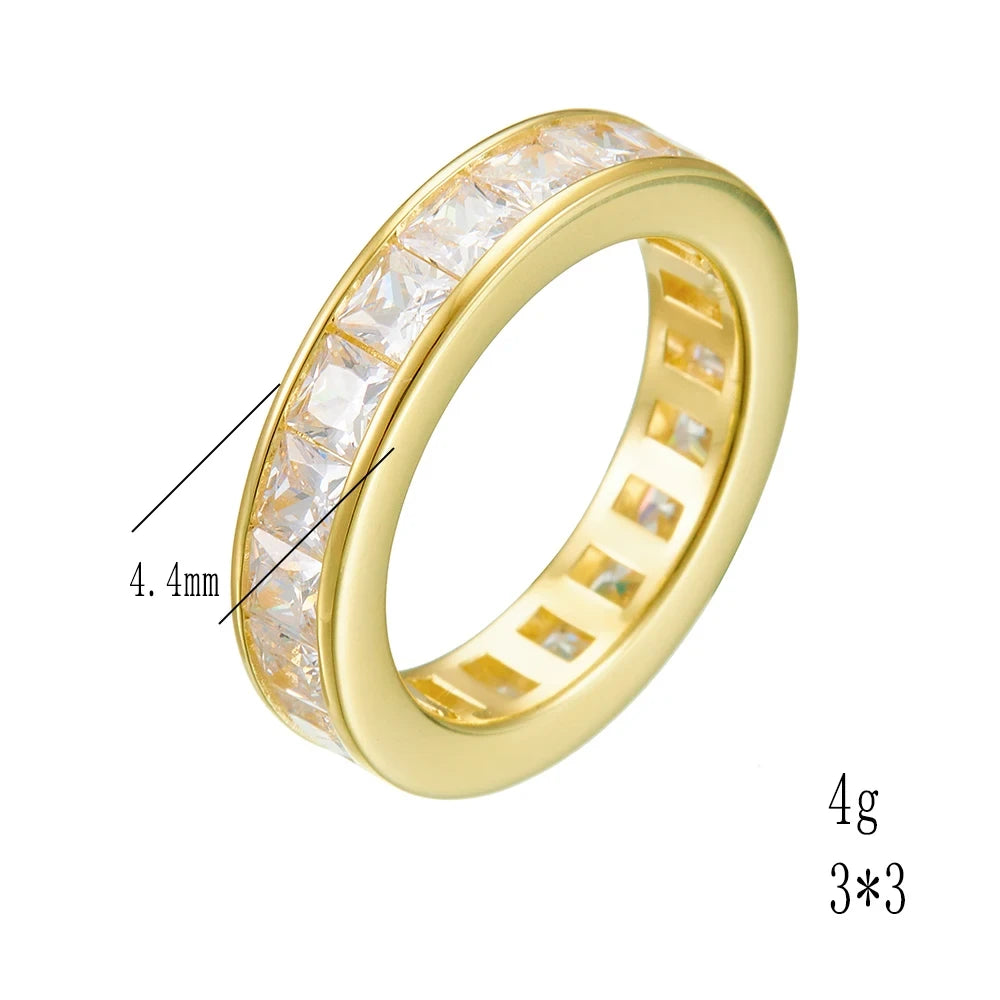 Gold Plated Engagement Eternity Band Ring
