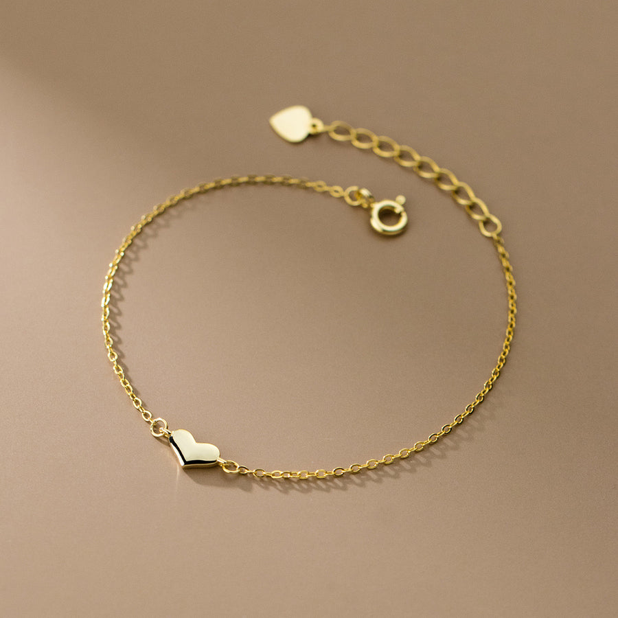 Sterling Silver Small Heart Bracelet