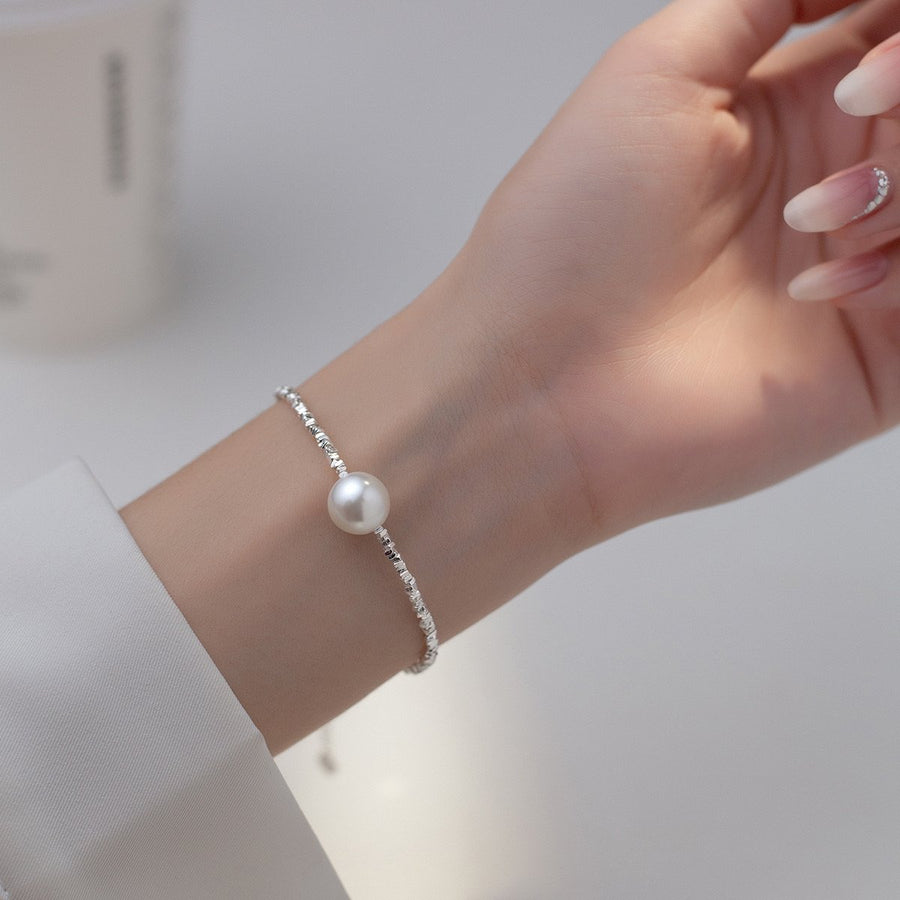 Sterling Silver Imitation Pearl Bracelet