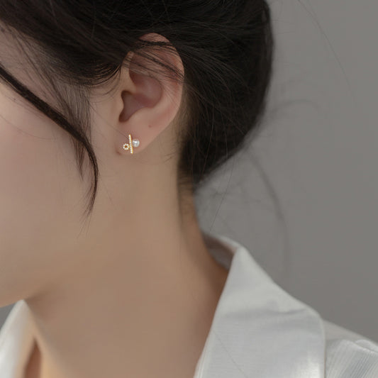 Gold Plated Percentage Symbol Stud Earrings
