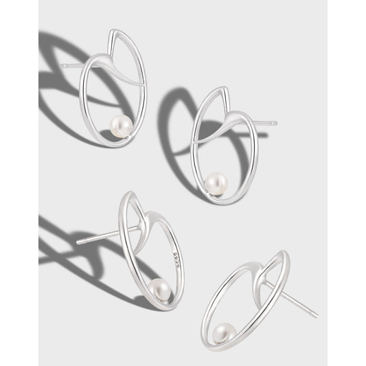 Sterling Silver Shell Pearl Earrings