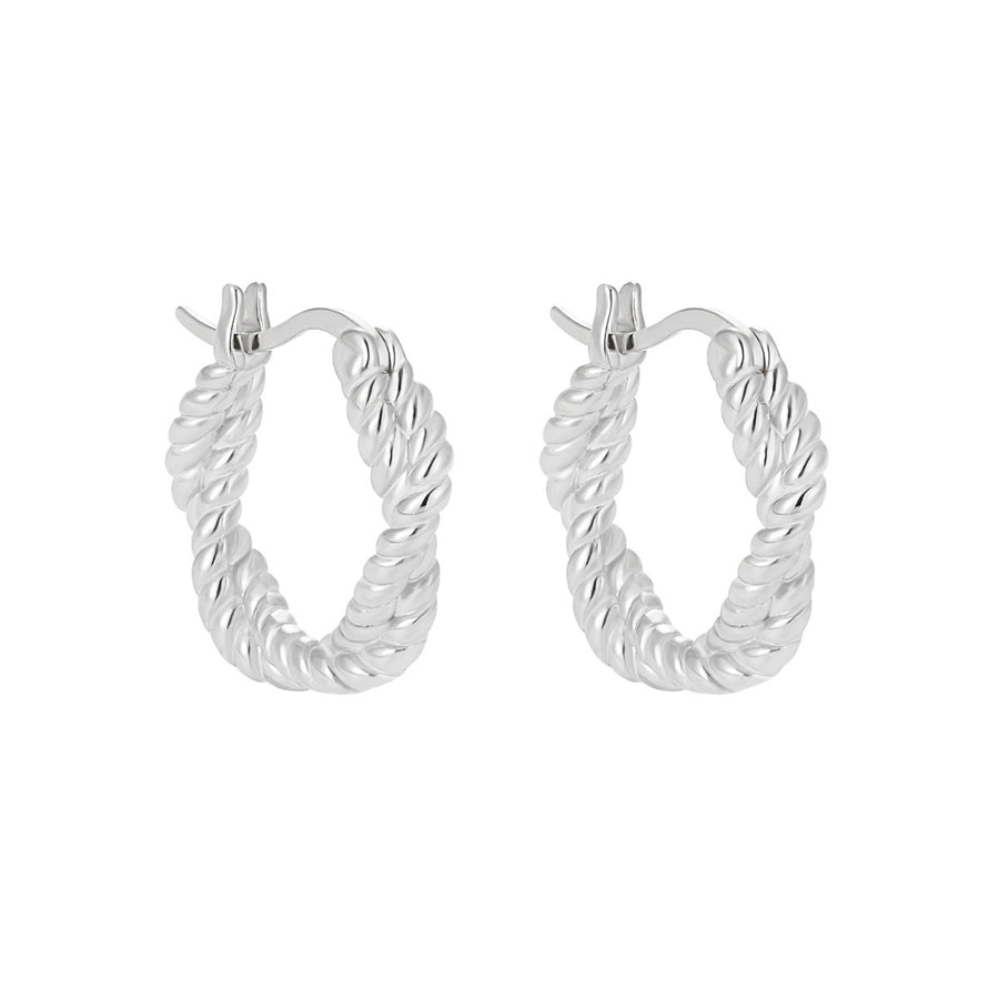 Gold Plated Sterling Silver Twist Huggie Earrings