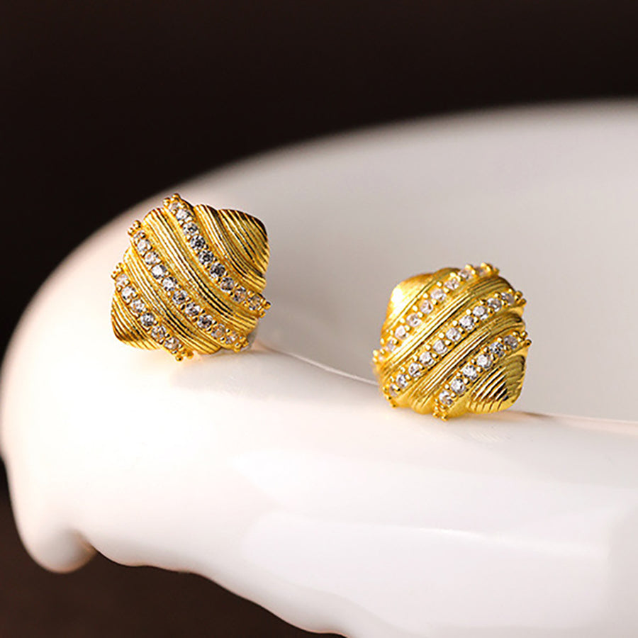 Gold Plated Croissant Earrings