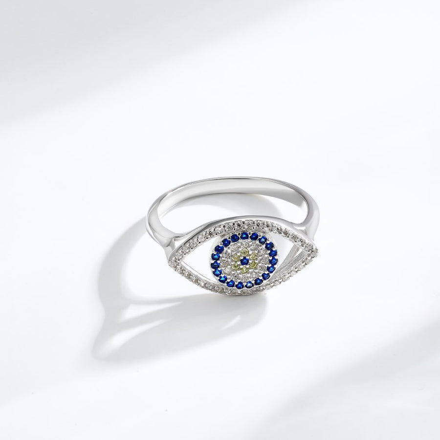 Sterling Silver Evil Eye Ring