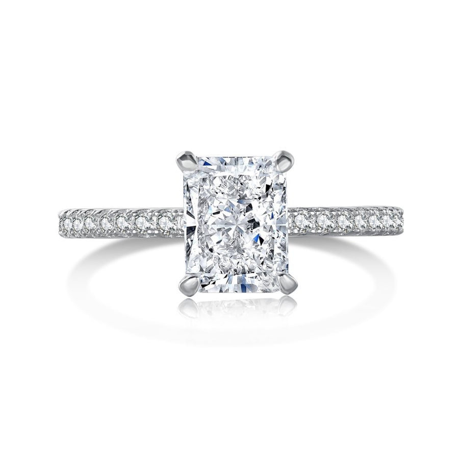Hand Cut 8A Ice Flower Cut Ring