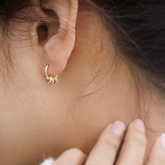 Sterling Silver Simple Round Hoop Earrings