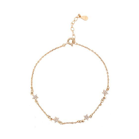 Shining Crystal Stars 925 Sterling Silver Bracelet