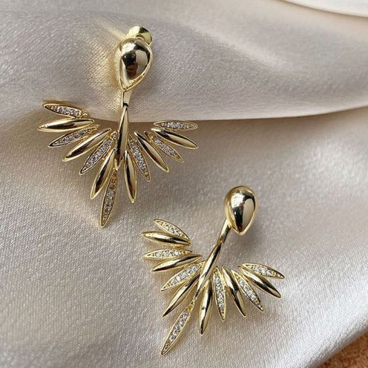 Peacock Tail CZ Double-Use Sterling Silver Earrings