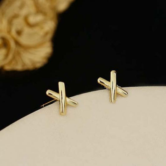 Mini Geometric CZ Sterling Silver Stud Earrings