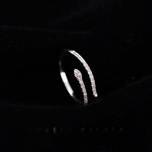 Mini Snake Cubic Zirconia Adjustable Ring