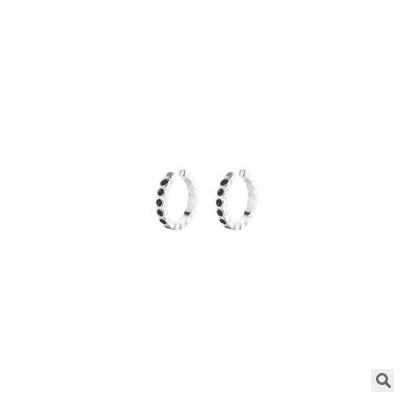 Black Epoxy 925 Sterling Silver Non-Pierced Earrings