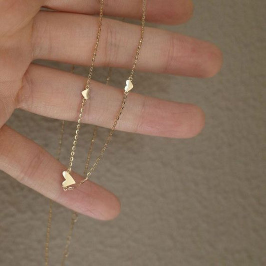 Heart Chain Necklace, 925 Sterling Silver
