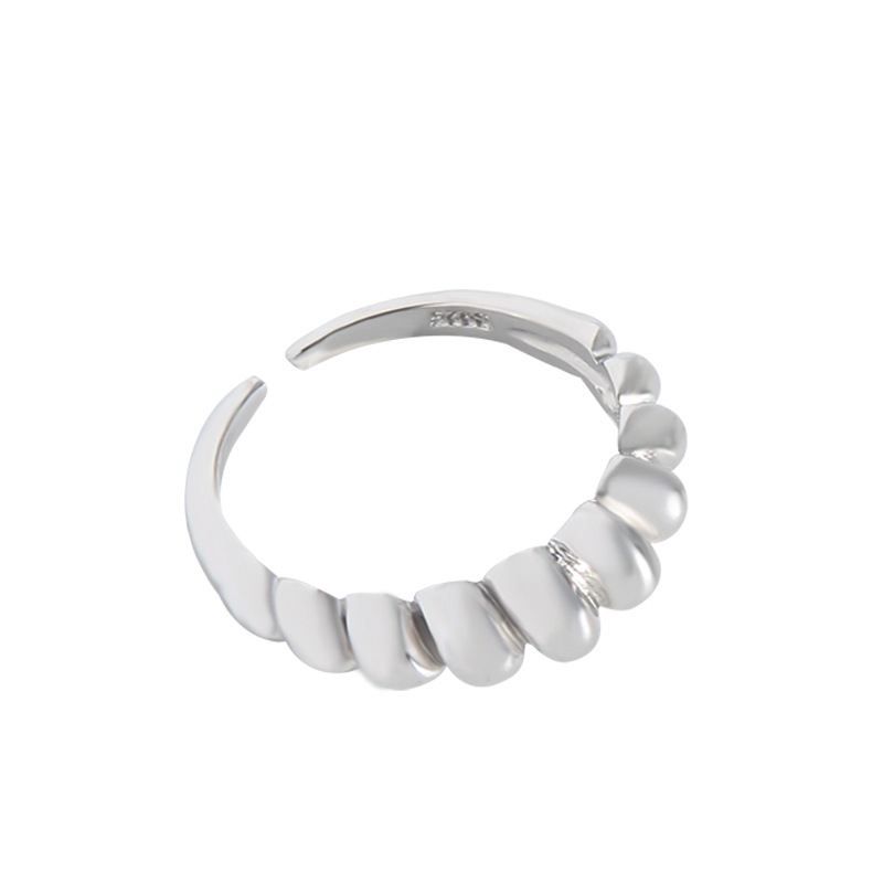 Twisted Croissants 925 Sterling Silver Adjustable Ring