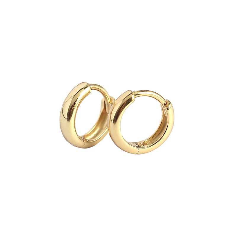 Minimalism Small Circle Sterling Silver Huggie Hoop Earrings
