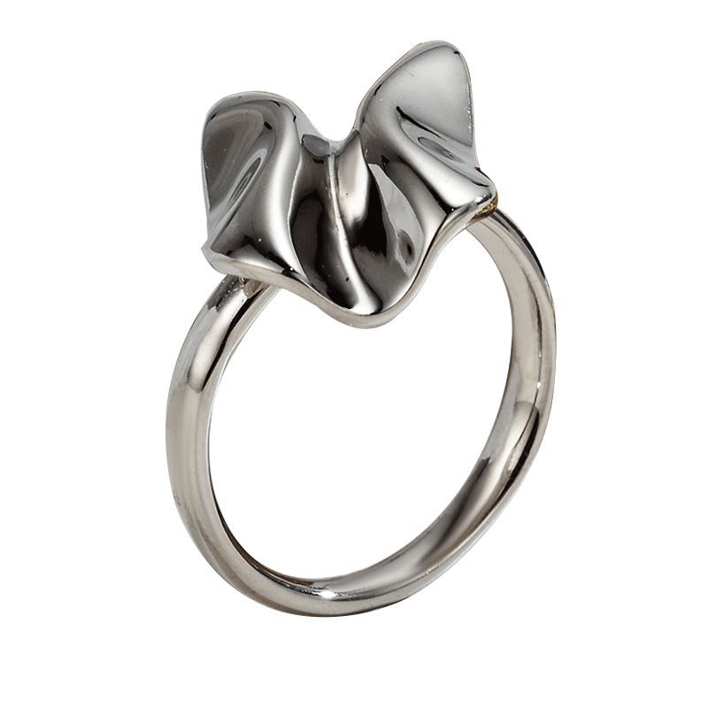 Folding Paper 925 Sterling Silver Adjustable Ring
