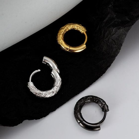 Wrinkled Irregular 925 Sterling Silver Hoop Earrings