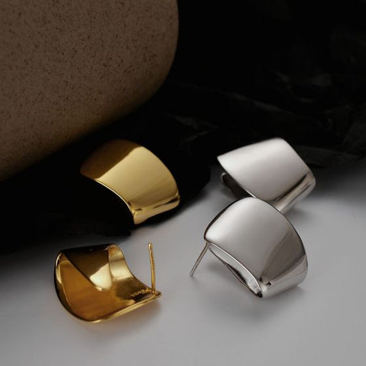 Office Folding Paper Sterling Silver Stud Earrings