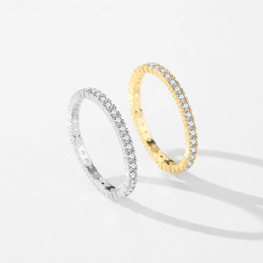 Sterling Silver Engagement Band Ring