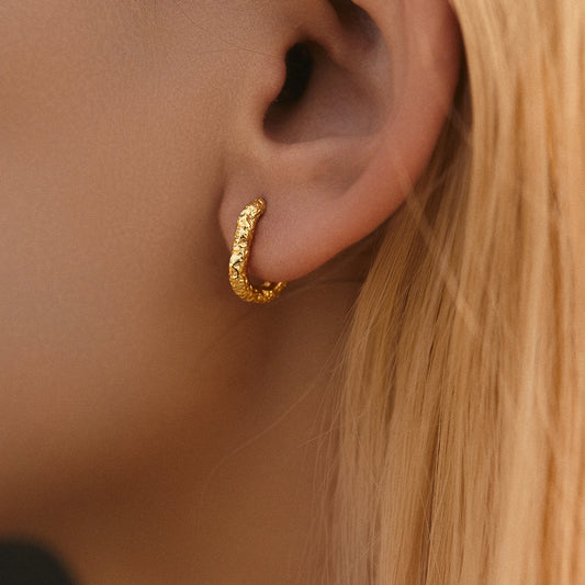 Gold Plated Sterling Silver U Shape Hoop Earrings