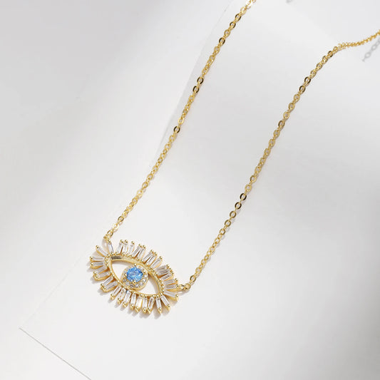 Sterling Silver Evil Eye Pendant Necklace